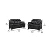 Finie 2 Piece Sofa & Loveseat Set | Black Faux Leather | Soft Foam BM337819