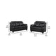Finie 2 Piece Sofa & Loveseat Set | Black Faux Leather | Soft Foam BM337819