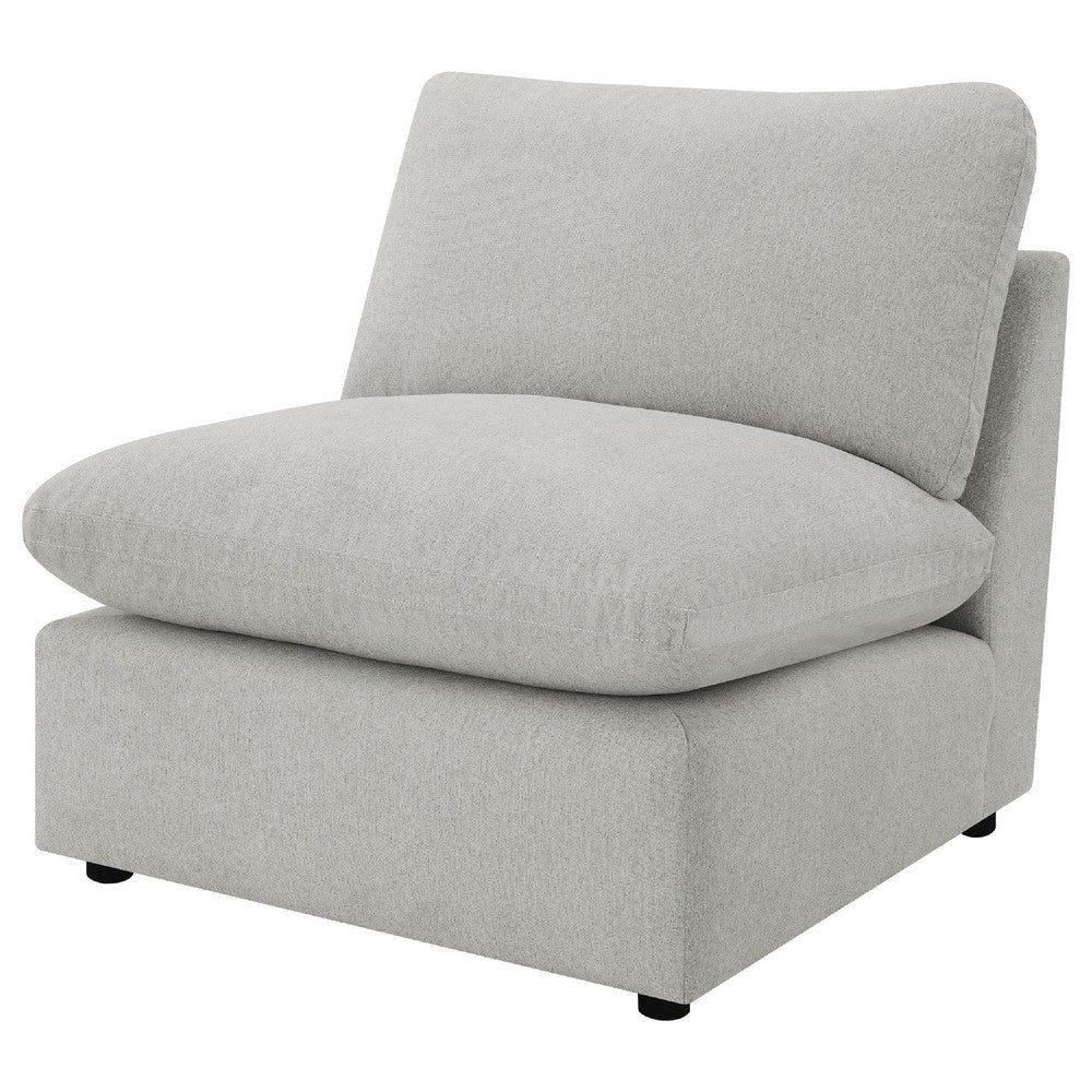 Biny Modular Armless Chair | Light Gray | Plush Foam Cushions BM337821