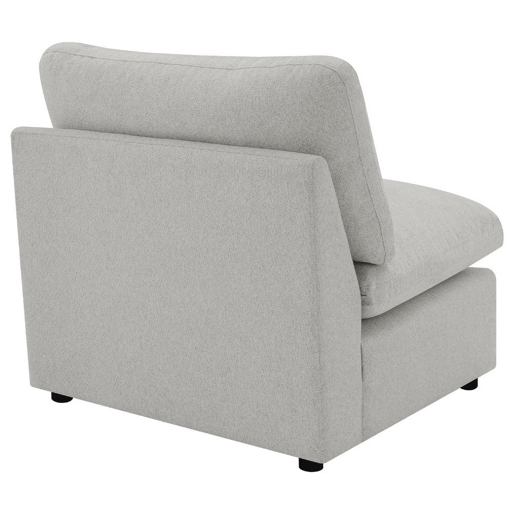 Biny Modular Armless Chair | Light Gray | Plush Foam Cushions BM337821