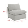Biny Modular Armless Chair | Light Gray | Plush Foam Cushions BM337821