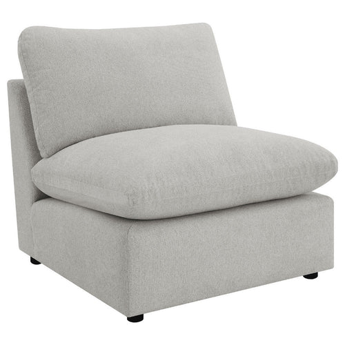 Biny Modular Armless Chair | Light Gray | Plush Foam Cushions