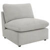 Biny Modular Armless Chair | Light Gray | Plush Foam Cushions