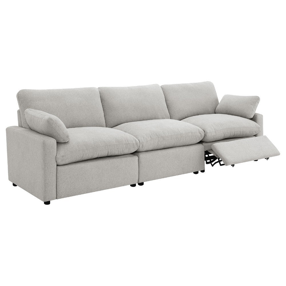 Biny Modular Power Reclining Sofa | 2 Pillows | Light Gray | 124’’ BM337822