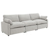 Biny Modular Power Reclining Sofa | 2 Pillows | Light Gray | 124"