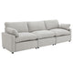 Biny Modular Power Reclining Sofa | 2 Pillows | Light Gray | 124"