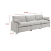 Biny Modular Power Reclining Sofa | 2 Pillows | Light Gray | 124’’ BM337822