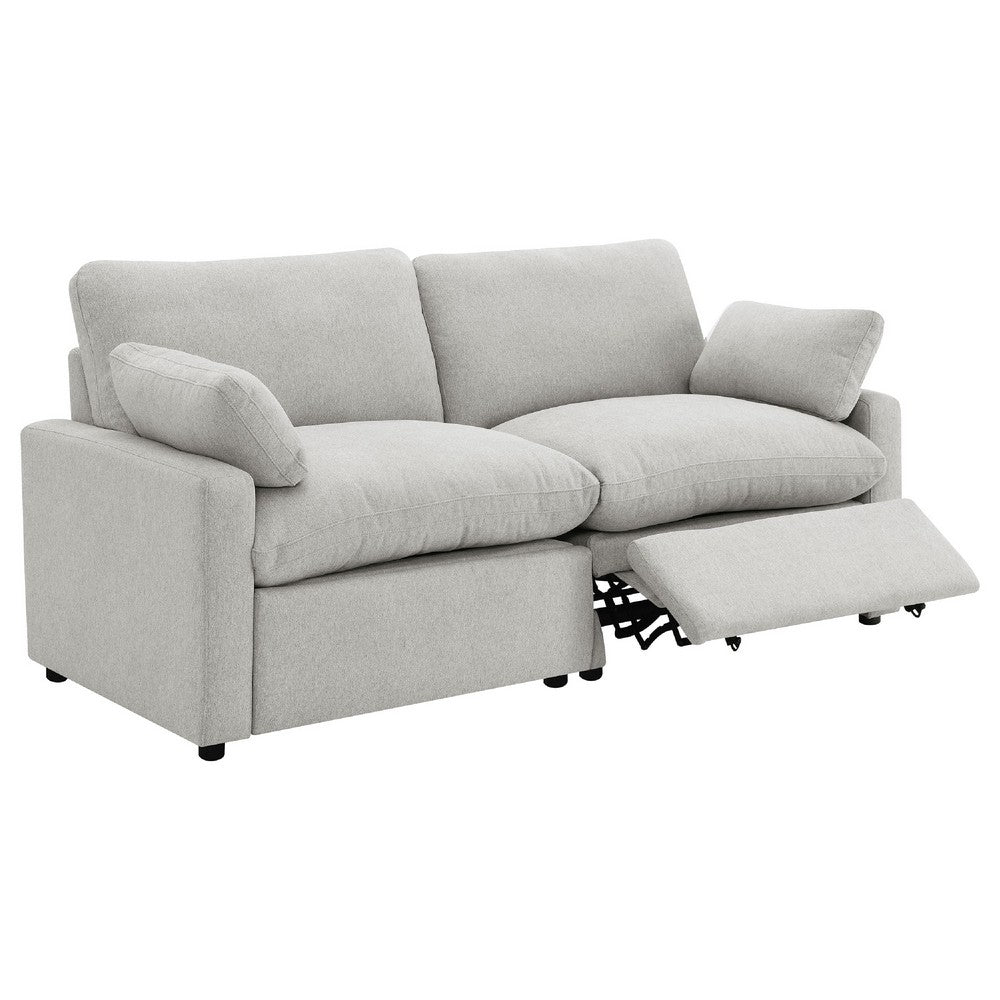 Biny Modular Power Recliner Loveseat | 2 Pillows | Light Gray 86"