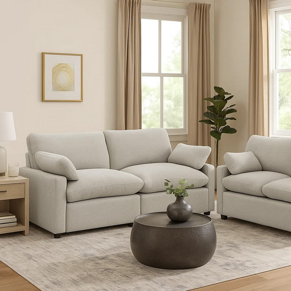 Biny Modular Power Recliner Loveseat | 2 Pillows | Light Gray 86"