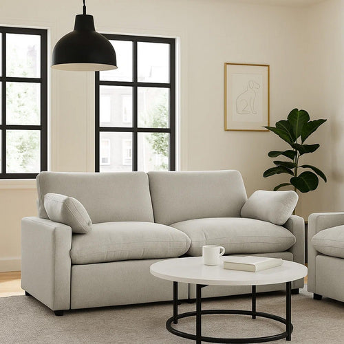 Biny Modular Power Recliner Loveseat | 2 Pillows | Light Gray 86"