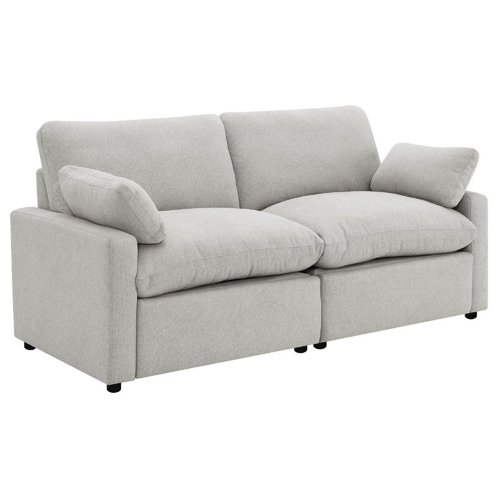 Biny Modular Power Recliner Loveseat | 2 Pillows | Light Gray 86"