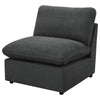Biny Modular Armless Chair | Dark Gray | Plush Foam Cushions