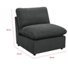 Biny Modular Armless Chair | Dark Gray | Plush Foam Cushions
