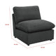 Biny Modular Armless Chair | Dark Gray | Plush Foam Cushions