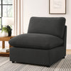 Biny Modular Armless Chair | Dark Gray | Plush Foam Cushions
