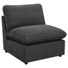 Biny Modular Armless Chair | Dark Gray | Plush Foam Cushions