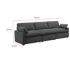 Biny Modular Power Reclining Sofa | 2 Pillows | Dark Gray | 124’’ BM337825