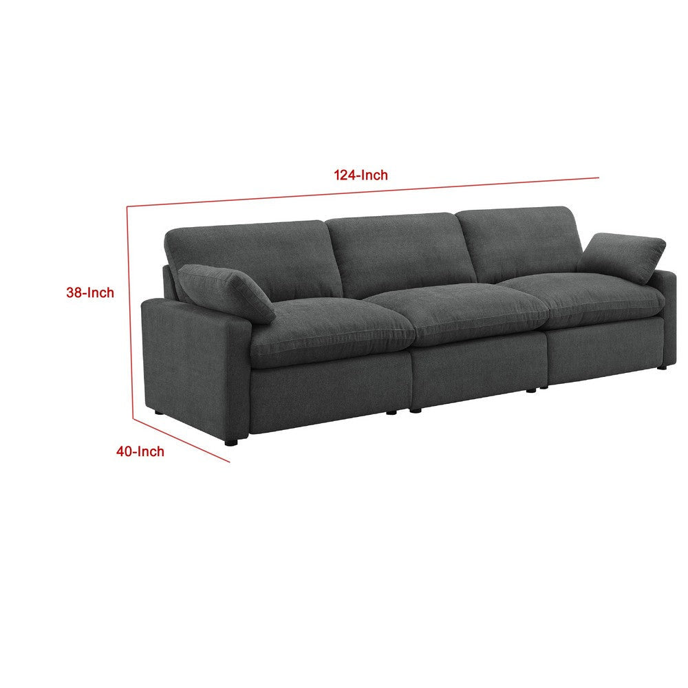 Biny Modular Power Reclining Sofa | 2 Pillows | Dark Gray | 124’’ BM337825