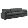 Biny Modular Power Reclining Sofa | 2 Pillows | Dark Gray | 124"