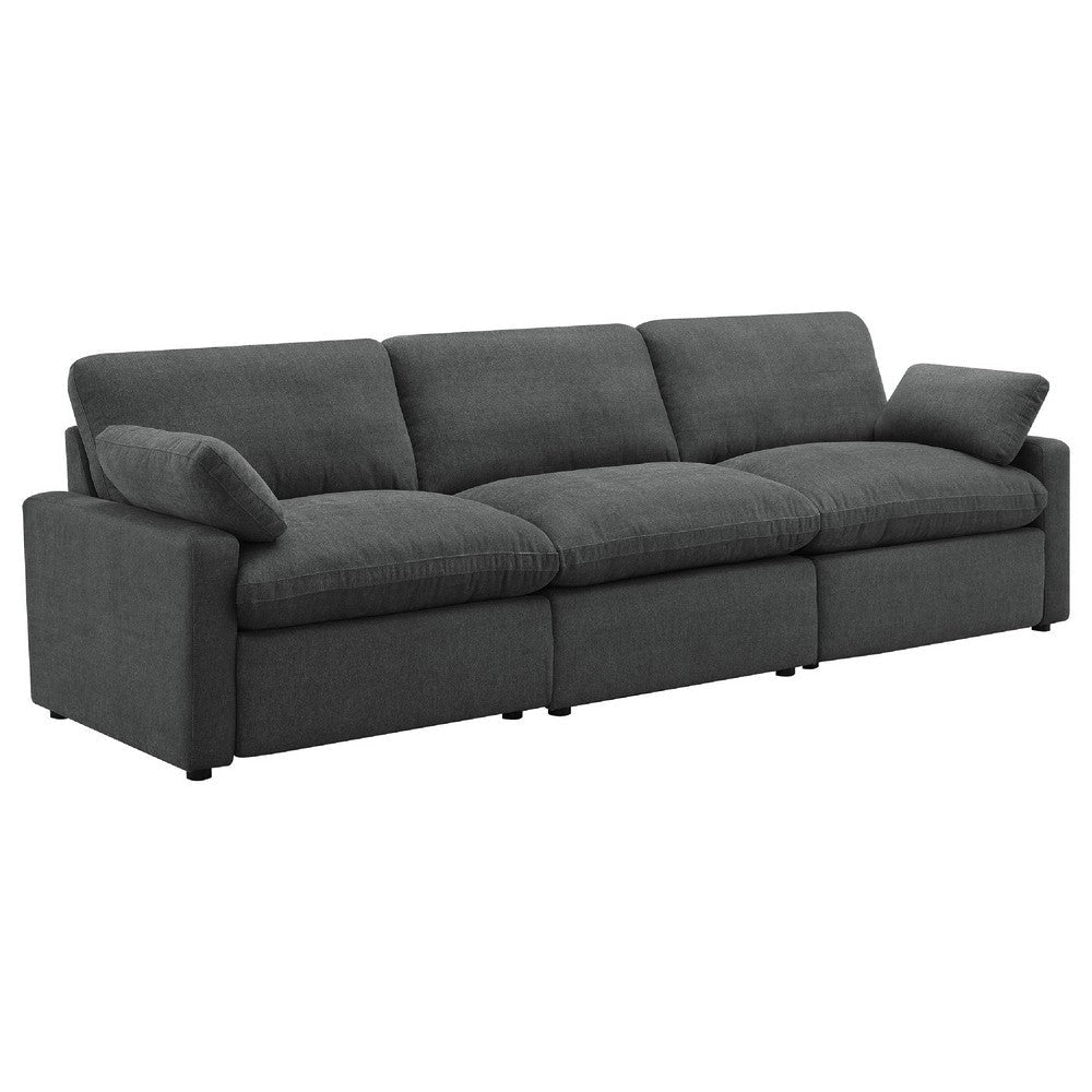 Biny Modular Power Reclining Sofa | 2 Pillows | Dark Gray | 124"