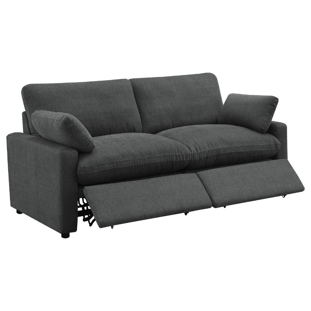 Biny Modular Power Reclining Loveseat | 2 Pillows | Dark Gray | 86"
