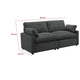 Biny Modular Power Reclining Loveseat | 2 Pillows | Dark Gray | 86"