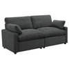 Biny Modular Power Reclining Loveseat | 2 Pillows | Dark Gray | 86"