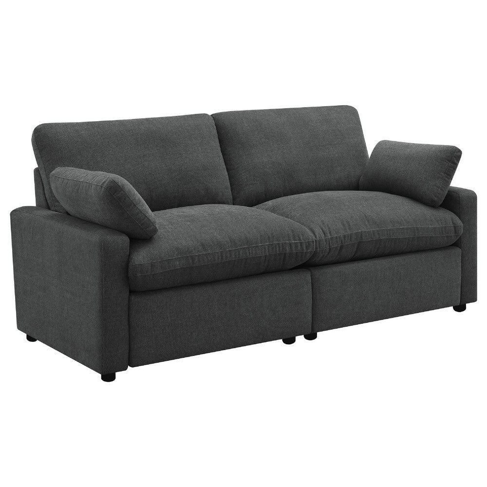 Biny Modular Power Reclining Loveseat | 2 Pillows | Dark Gray | 86"