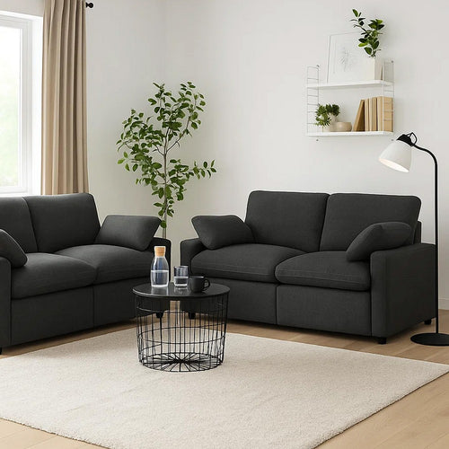Biny Modular Power Reclining Loveseat | 2 Pillows | Dark Gray | 86"