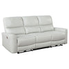Lima 2pc Power Reclining Sofa & Loveseat Set | Ivory Faux Leather BM337827