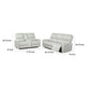 Lima 2pc Power Reclining Sofa & Loveseat Set | Ivory Faux Leather BM337827