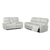 Lima 2pc Power Reclining Sofa & Loveseat Set | Ivory Faux Leather