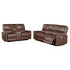 Lima 2pc Power Reclining Sofa & Loveseat Set | Brown Faux Leather
