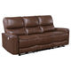 Lima 2pc Power Reclining Sofa & Loveseat Set | Brown Faux Leather BM337829