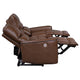 Lima 2pc Power Reclining Sofa & Loveseat Set | Brown Faux Leather BM337829