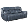 Eleni 2pc Power Reclining Sofa & Loveseat Set | Blue Faux Leather BM337831