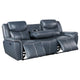 Eleni 2pc Power Reclining Sofa & Loveseat Set | Blue Faux Leather BM337831