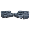 Eleni 2pc Power Reclining Sofa & Loveseat Set | Blue Faux Leather