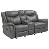 Conie 2pc Manual Recliner Sofa & Loveseat Set | Gray Faux Leather BM337833