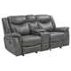 Conie 2pc Manual Recliner Sofa & Loveseat Set | Gray Faux Leather BM337833