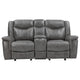 Conie 2pc Manual Recliner Sofa & Loveseat Set | Gray Faux Leather BM337833