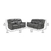 Conie 2pc Manual Recliner Sofa & Loveseat Set | Gray Faux Leather BM337833
