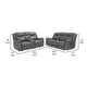 Conie 2pc Manual Recliner Sofa & Loveseat Set | Gray Faux Leather BM337833