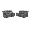 Conie 2pc Manual Recliner Sofa & Loveseat Set | Gray Faux Leather