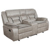 Garie 2pc Manual Reclining Sofa & Loveseat Set | Taupe Faux Leather BM337835
