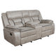 Garie 2pc Manual Reclining Sofa & Loveseat Set | Taupe Faux Leather BM337835
