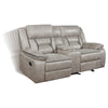 Garie 2pc Manual Reclining Sofa & Loveseat Set | Taupe Faux Leather BM337835