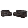 Garie 2pc Manual Reclining Sofa & Loveseat Set | Brown Faux Leather