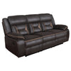 Garie 2pc Manual Reclining Sofa & Loveseat Set | Brown Faux Leather BM337837