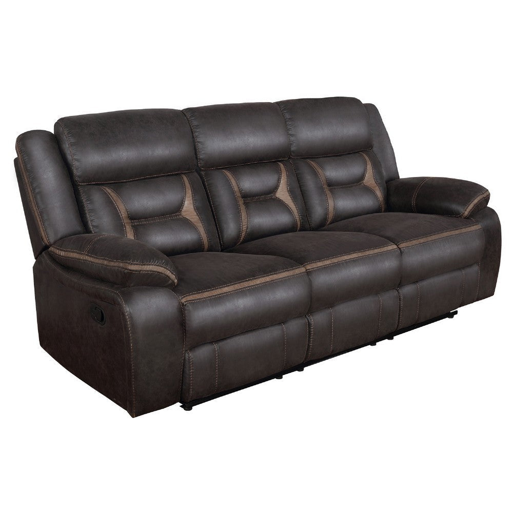 Garie 2pc Manual Reclining Sofa & Loveseat Set | Brown Faux Leather BM337837